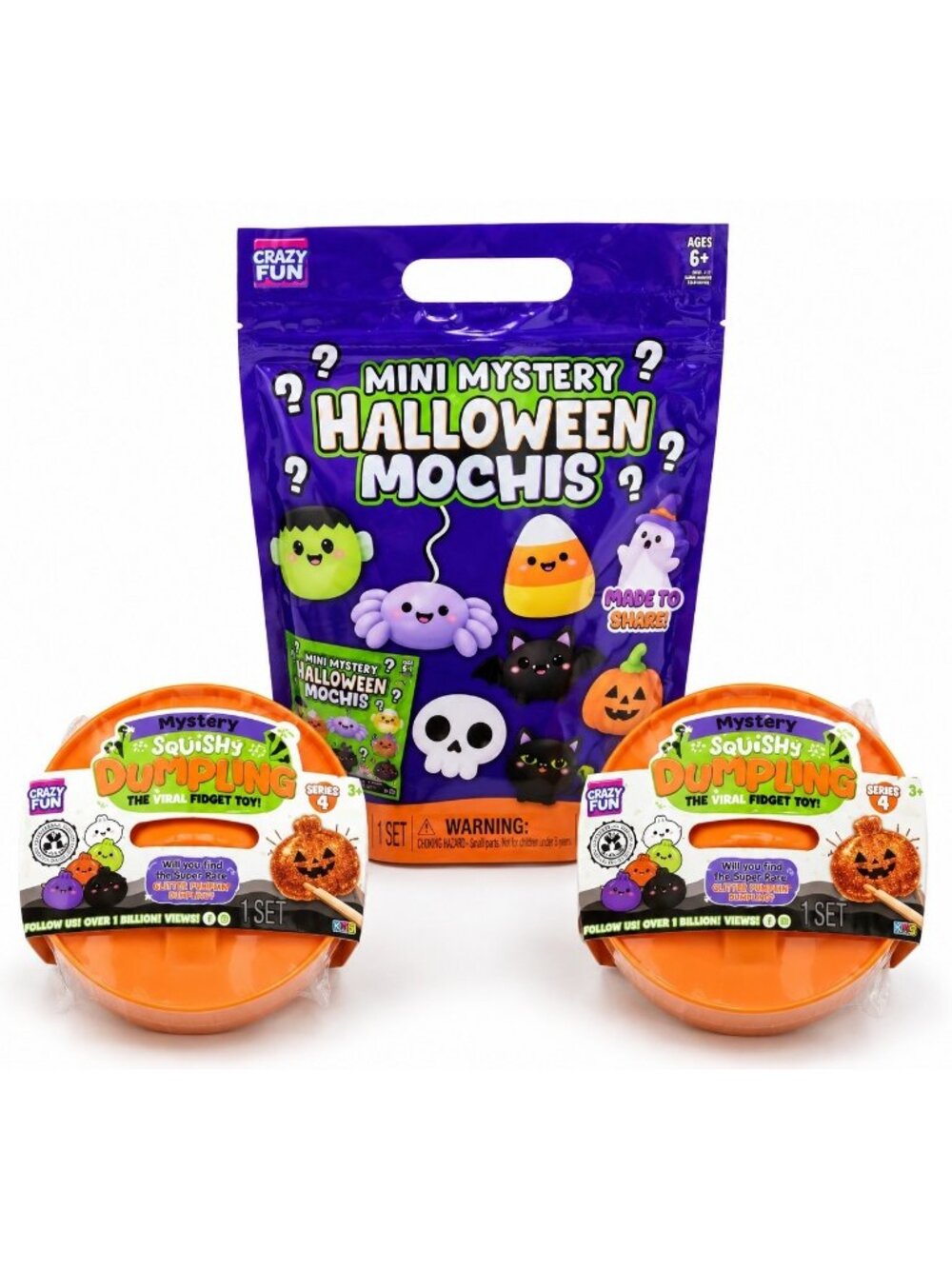 Crazy Fun Halloween Mochis Squishy Orange Dumpling Lot 3 Authentic New Sealed